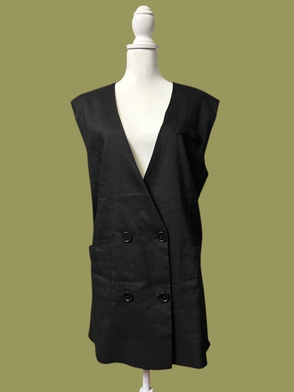 Forever 21 Double-Breasted Linen Vest